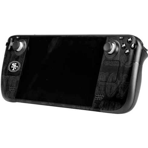 NFL San Franciso 49ers Black & White Steam Deck Handheld Gaming Computer Skin